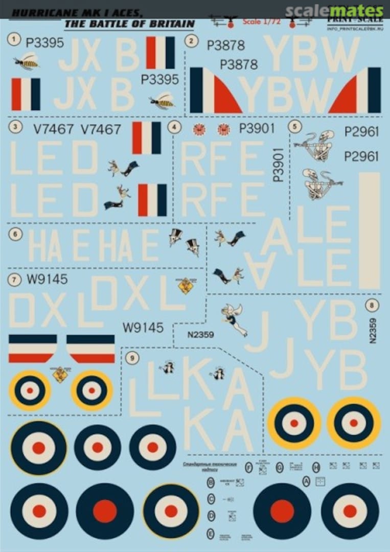 Boxart Hurricane Mk I Aces 72-065 Print Scale