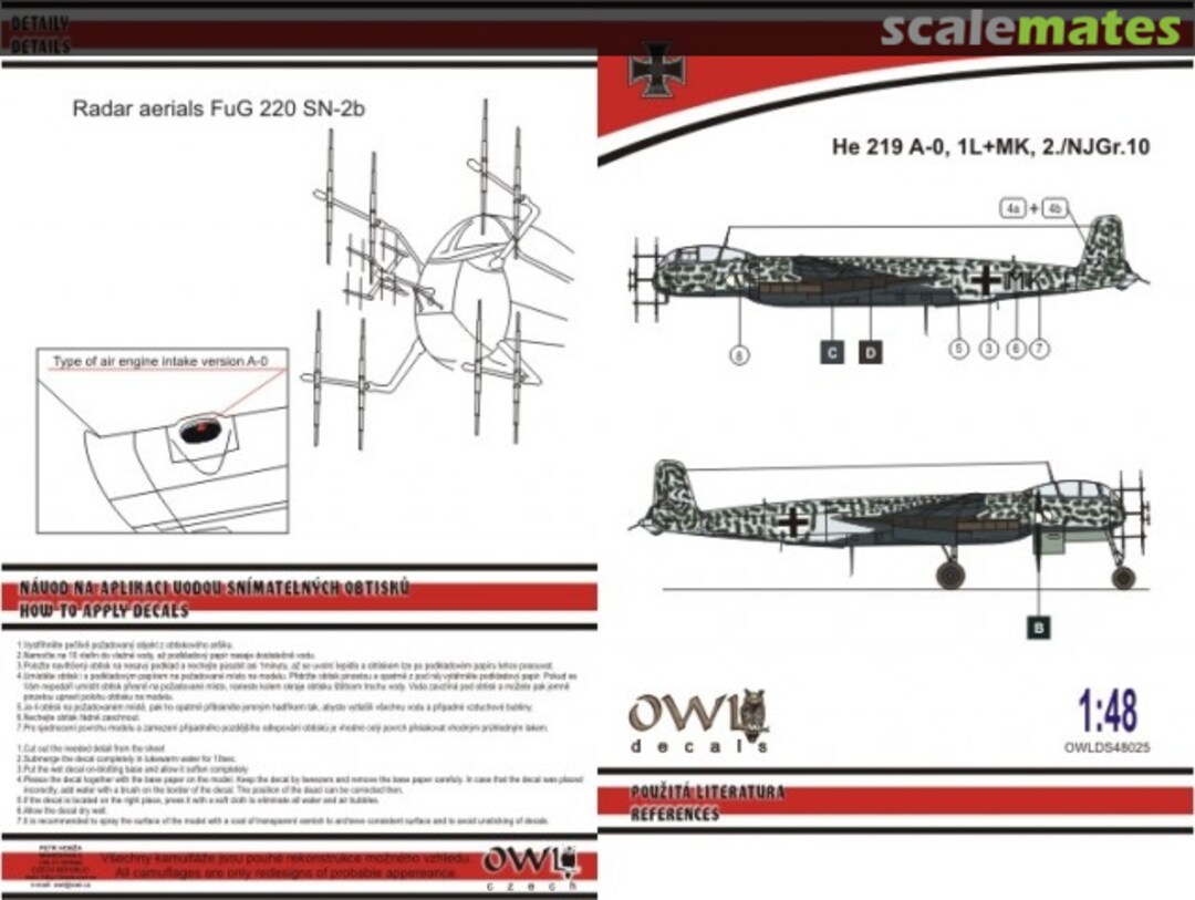 Boxart He 219 A-0 1L+MK DS48025 OWL