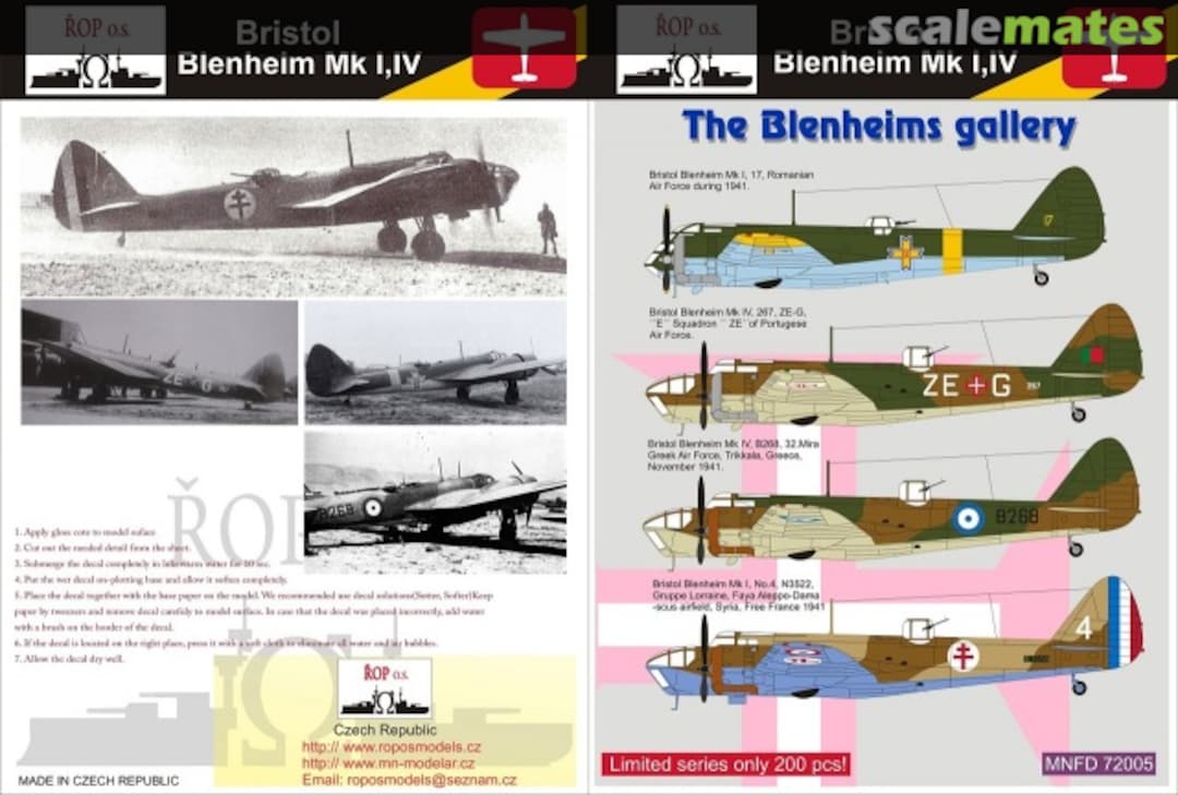 Boxart The Blenheims gallery MNFD 72005 ROP o.s. Samek Models