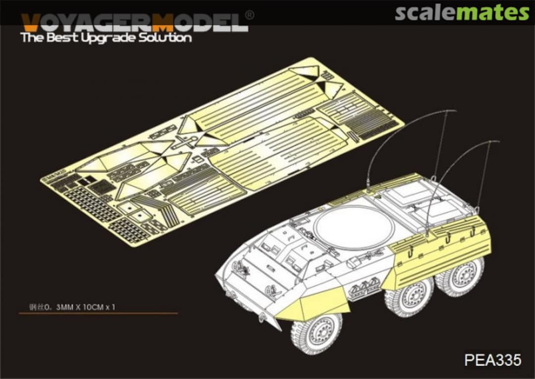 Boxart M8/M20 armored car side skirts/stowage bins PEA335 Voyager Model