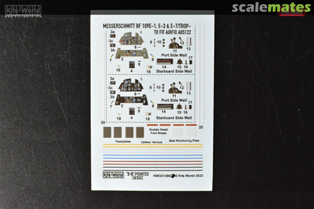 Boxart Messerschmitt Bf 109E-1, E-3, E-7 KW3D1481076 Kits-World