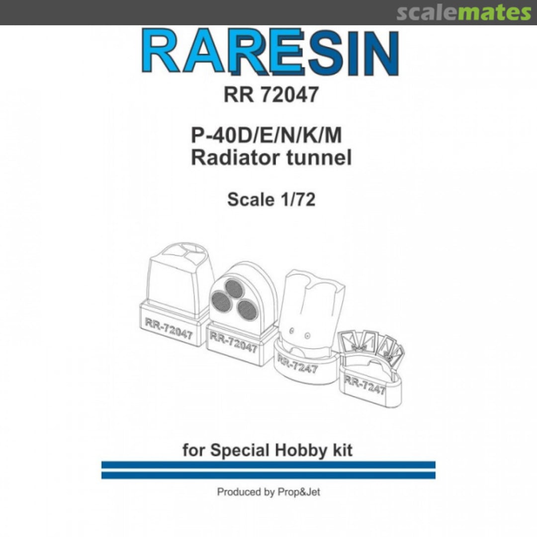 Boxart Curtiss P-40D/E/N/K/M Radiator tunnel  RR 72047 Prop & Jet