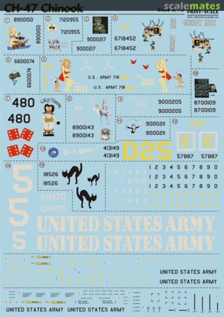 Boxart CH-47 Chinook 72-041(revised) Print Scale