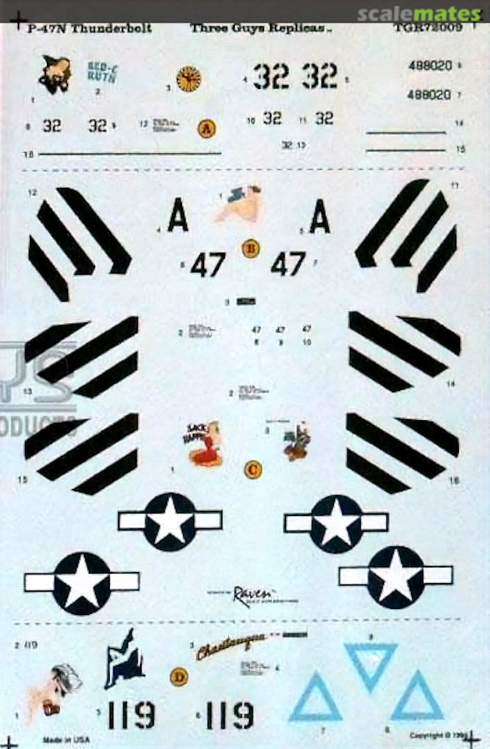 Boxart Republic P-47N Thunderbolt TGR72009 Three Guys Replicas