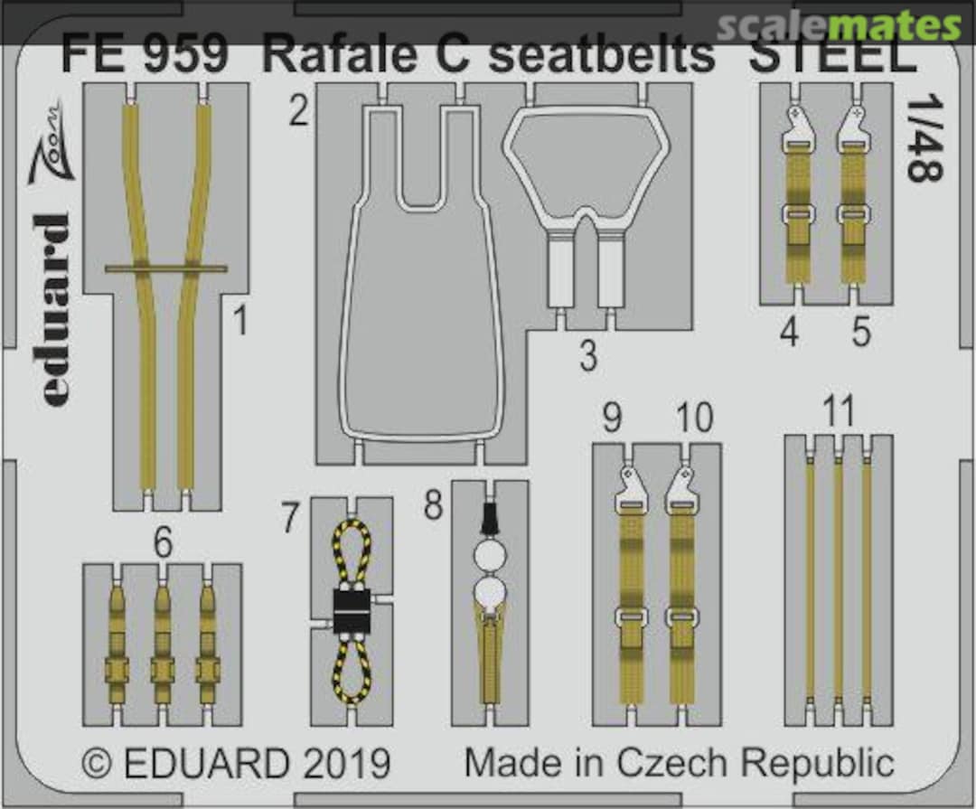 Boxart Rafale C seatbelts STEEL REVELL FE959 Eduard