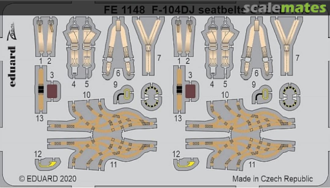 Boxart F-104DJ seatbelts early STEEL FE1148 Eduard