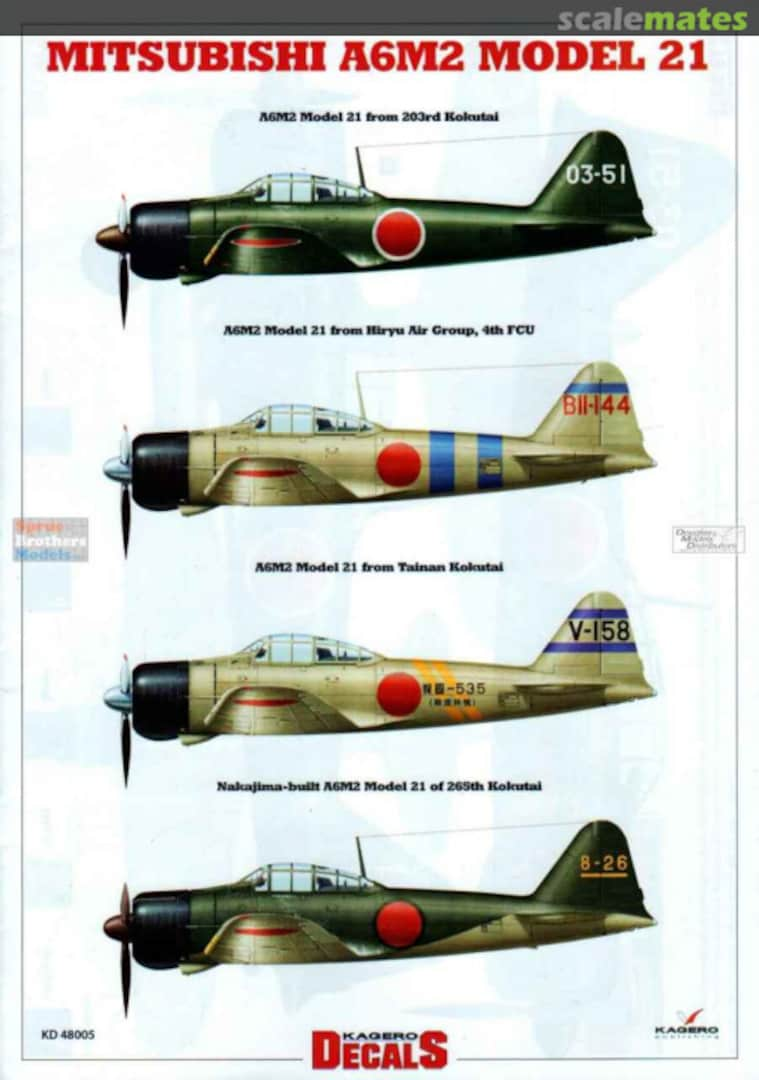 Boxart Mitsubishi A6M2 Model 21 KD 48005 Kagero