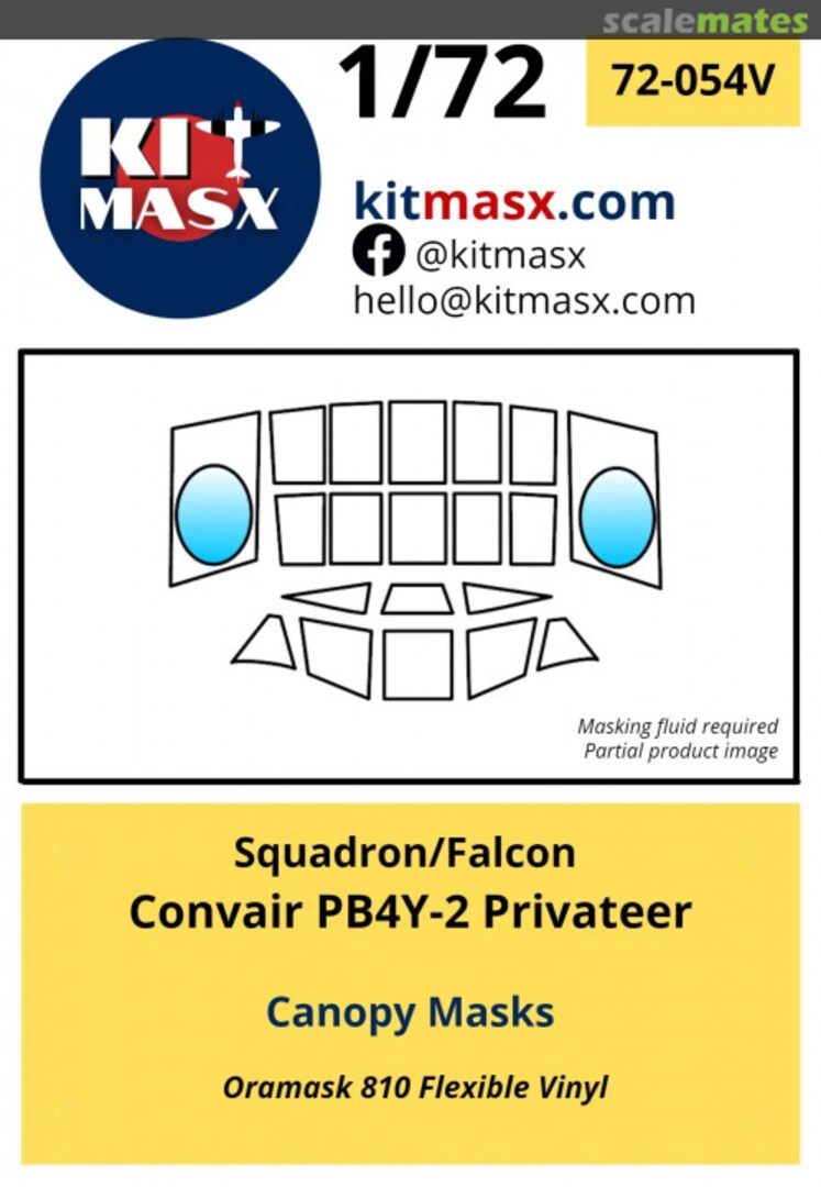 Boxart Convair PB4Y-2 Privateer Canopy Masks 72-054V Kit Masx