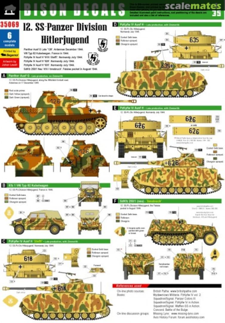 Boxart 12. SS-Pz.Division 'Hitlerjugend' 35069 Bison Decals