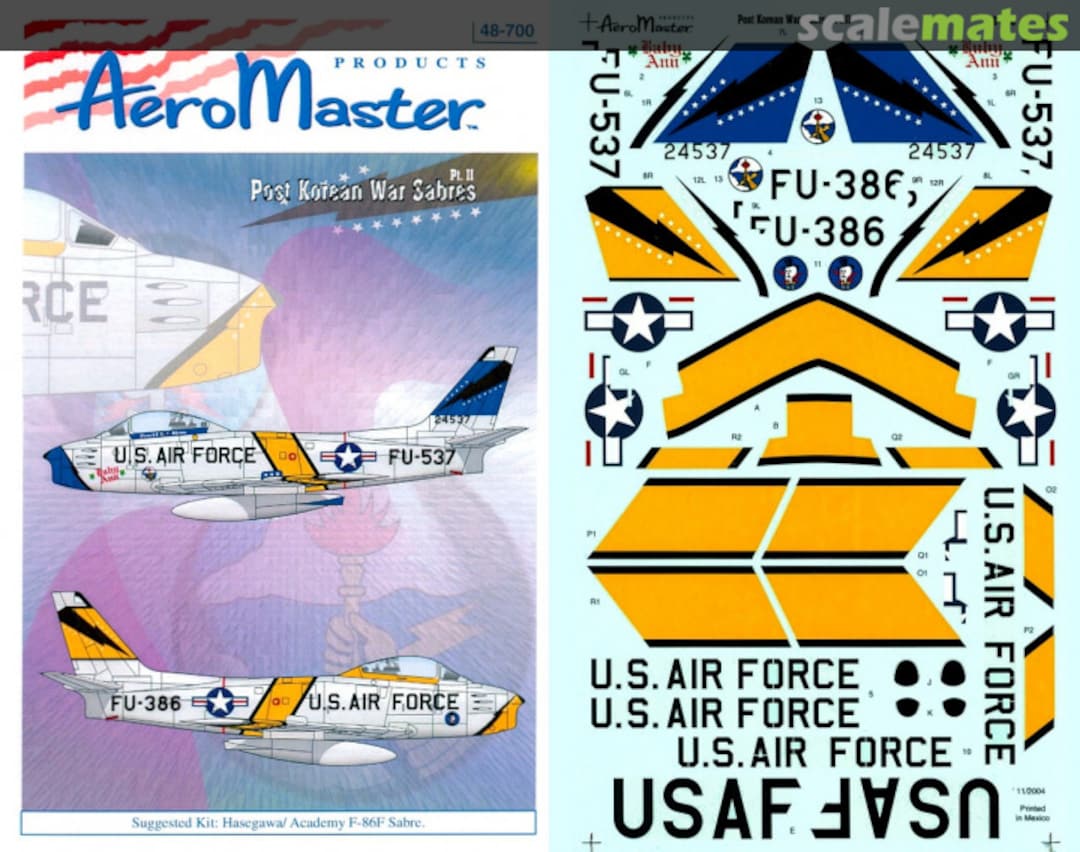 Boxart Post Korean War Sabres Pt. II 48-700 AeroMaster