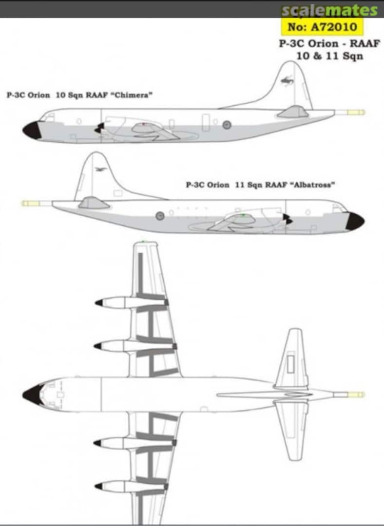 Boxart Lockheed P-3C - RAAF 10 & 11 Squadron Decals 72010 Aussie Decals