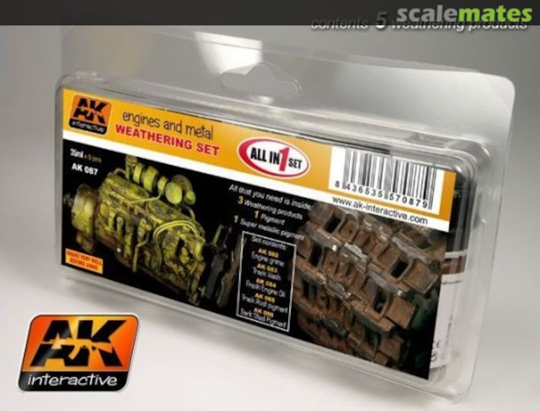 Boxart Engines and Metal Weathering Set AK 087 AK Interactive