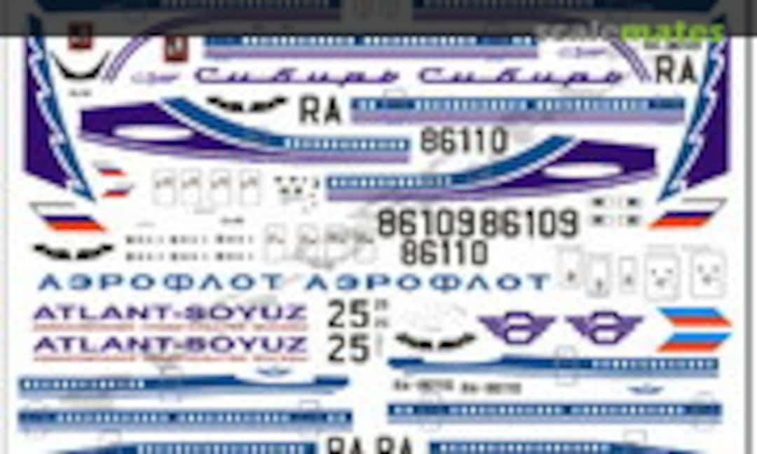 1:144 Sibir, Aeroflot, Atlant-Soyuz (Pas Decals PAS-011)