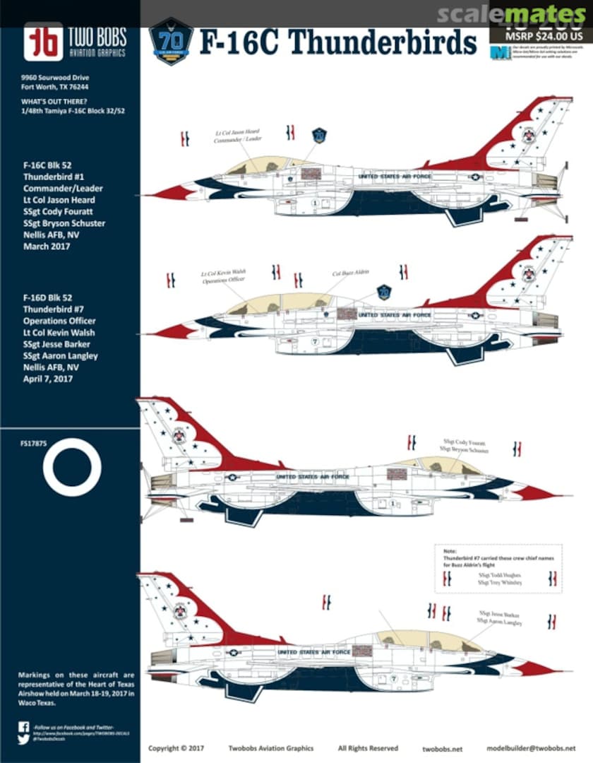 Boxart F-16C Thunderbirds 48-260 TwoBobs Aviation Graphics