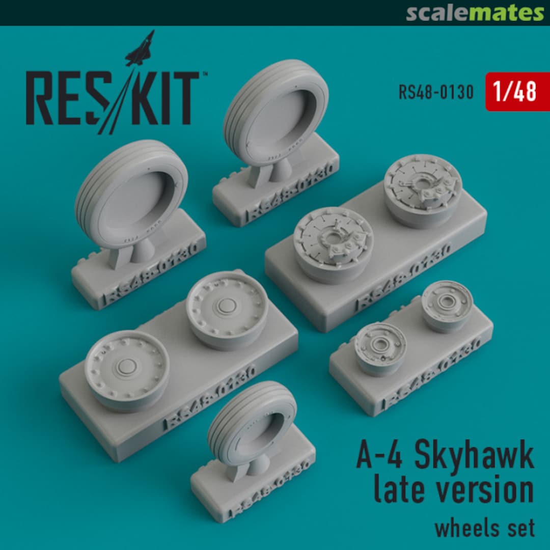 Boxart A-4 Skyhawk late version wheels set RS48-0130 ResKit