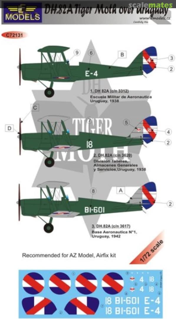 Boxart de Havilland DH.82A Tiger Moth over Uruguay C72131 LF Models