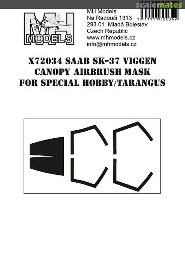 Boxart SAAB SK-37 Viggen Canopy X72034 MH Models