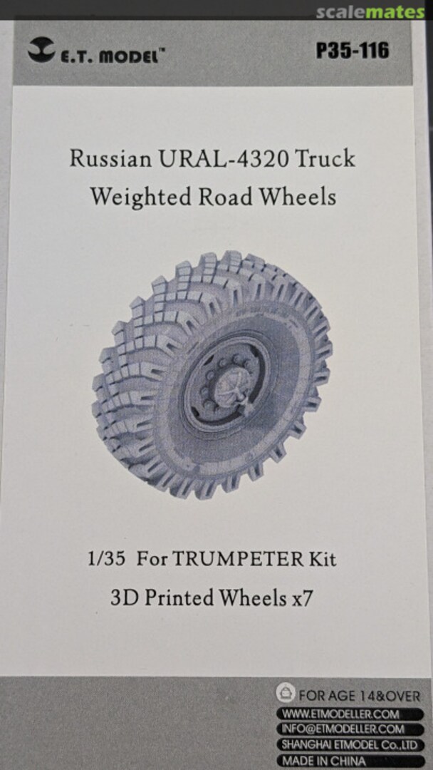 Boxart URAL-4320 Truck Weighted Road Wheels P35-116 E.T. Model