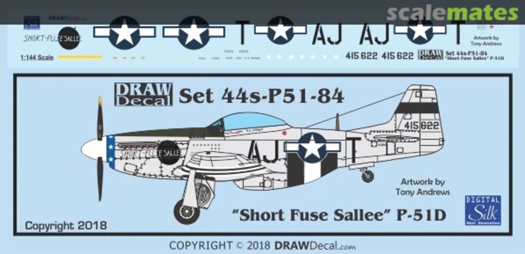 Boxart “Short-Fuse Sallee” P-51D 44-P51-84 Draw Decal