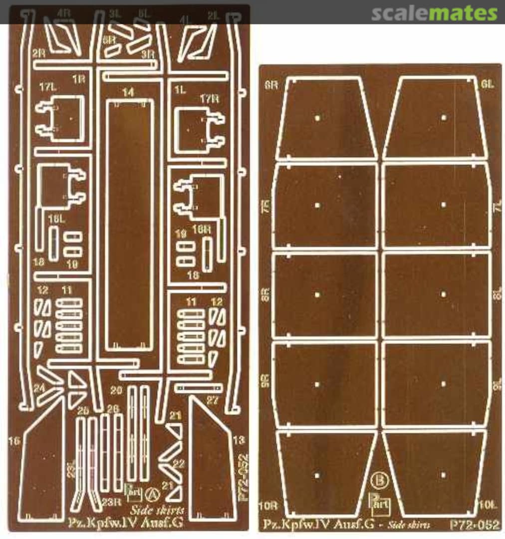 Boxart Pz.Kpfw.IV Ausf.G side skirts P72-052 Part