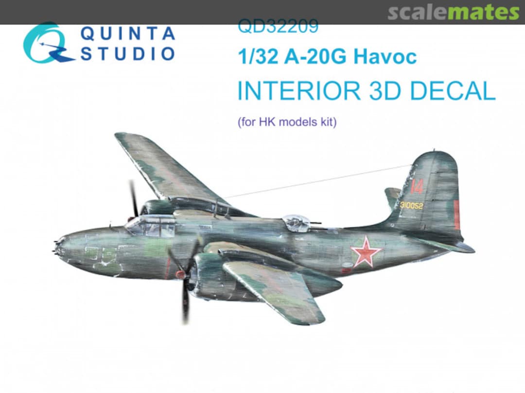 Boxart A-20G Havoc interior 3D decals QD32209 Quinta Studio