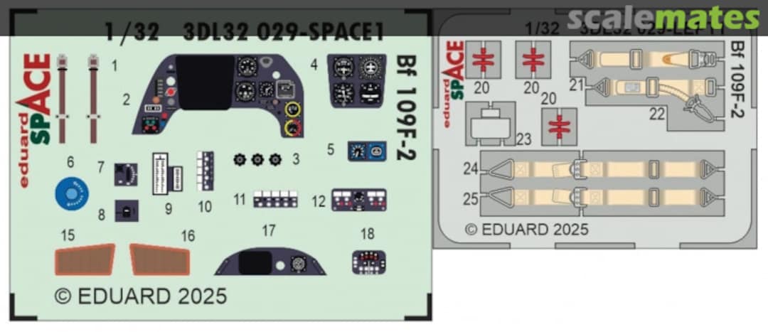 Boxart Bf 109F-2 interior 3D detail set 3DL32029 Eduard