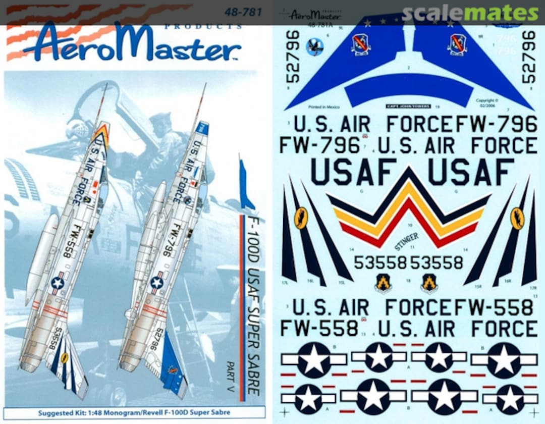 Boxart F-100D USAF Super Sabre Part V 48-781 AeroMaster