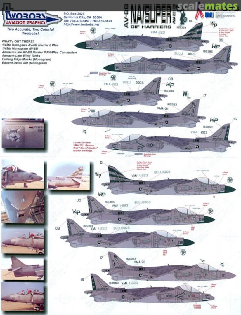 Boxart AV-8B NA/Super OIF Harriers 48-075 TwoBobs Aviation Graphics