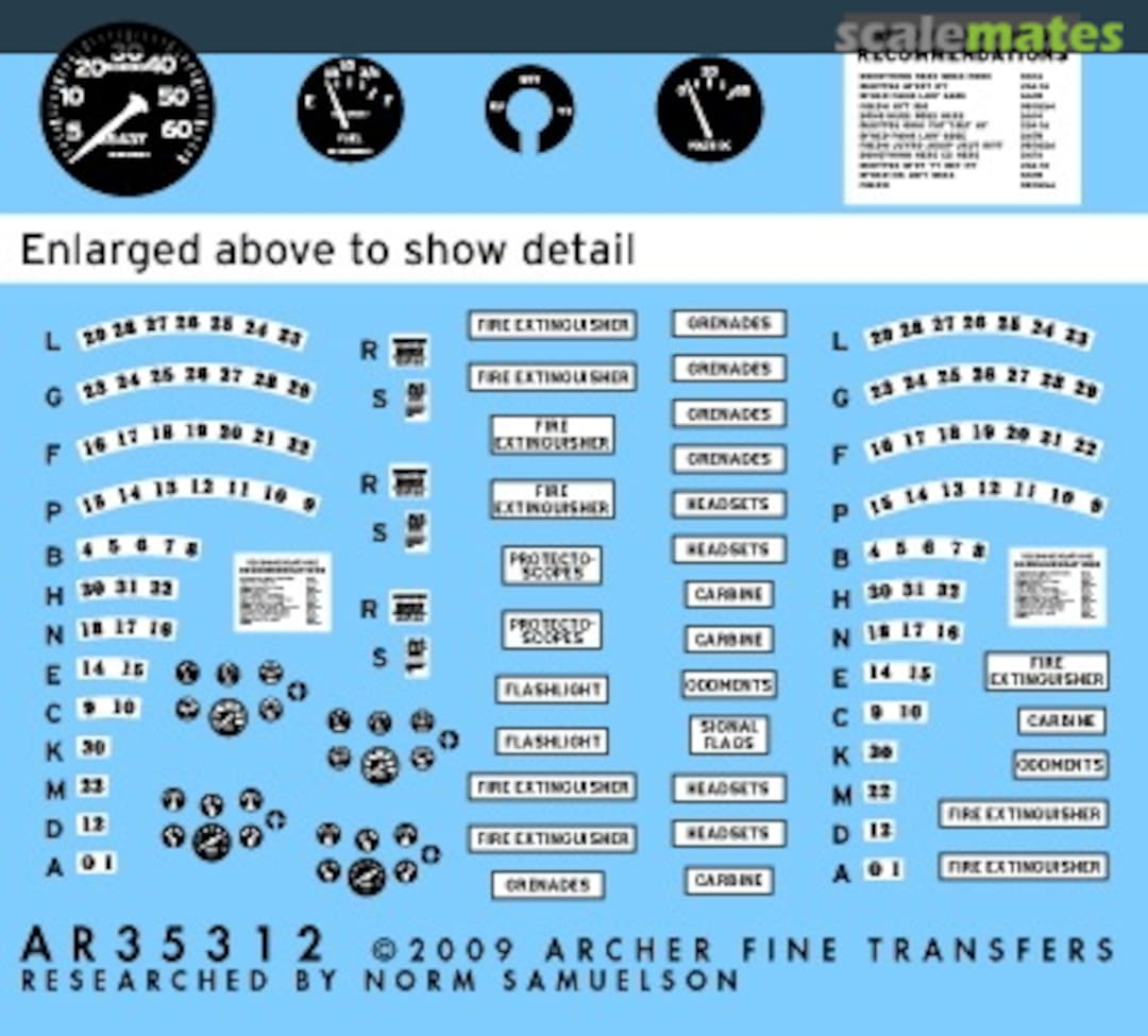 Boxart M8 light armored car instruments and placards AR35312 Archer