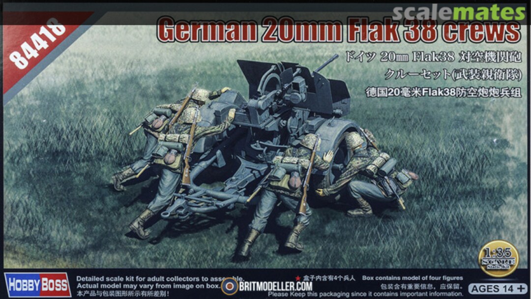 Boxart 20mm Flak 38 crews 84418 HobbyBoss