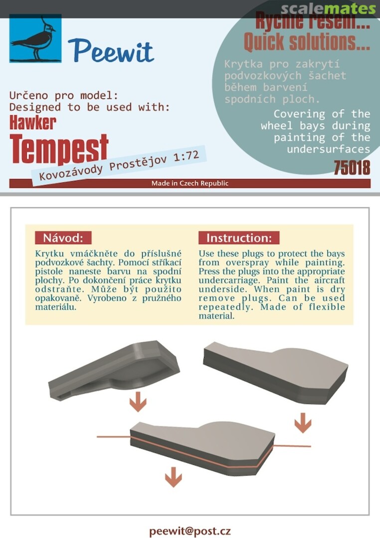 Boxart Wheel Bay Cover Mask: Hawker Tempest - KP - M75018 Peewit