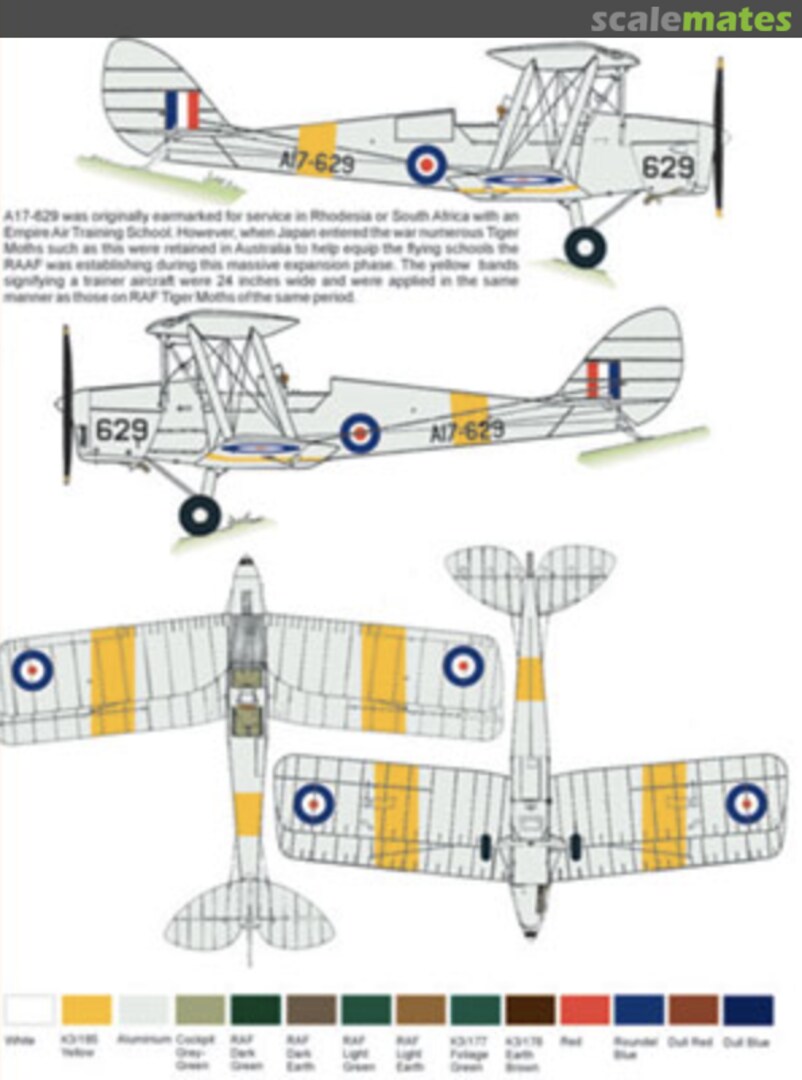 Boxart RAAF Tiger Moths WWII RRD7229 Red Roo Models