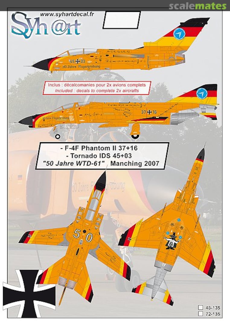 Boxart F-4F Phantom II 37+16 & Tornado IDS 45+03 "50 Jahre WTD-61" 2007 48-135 Syhart