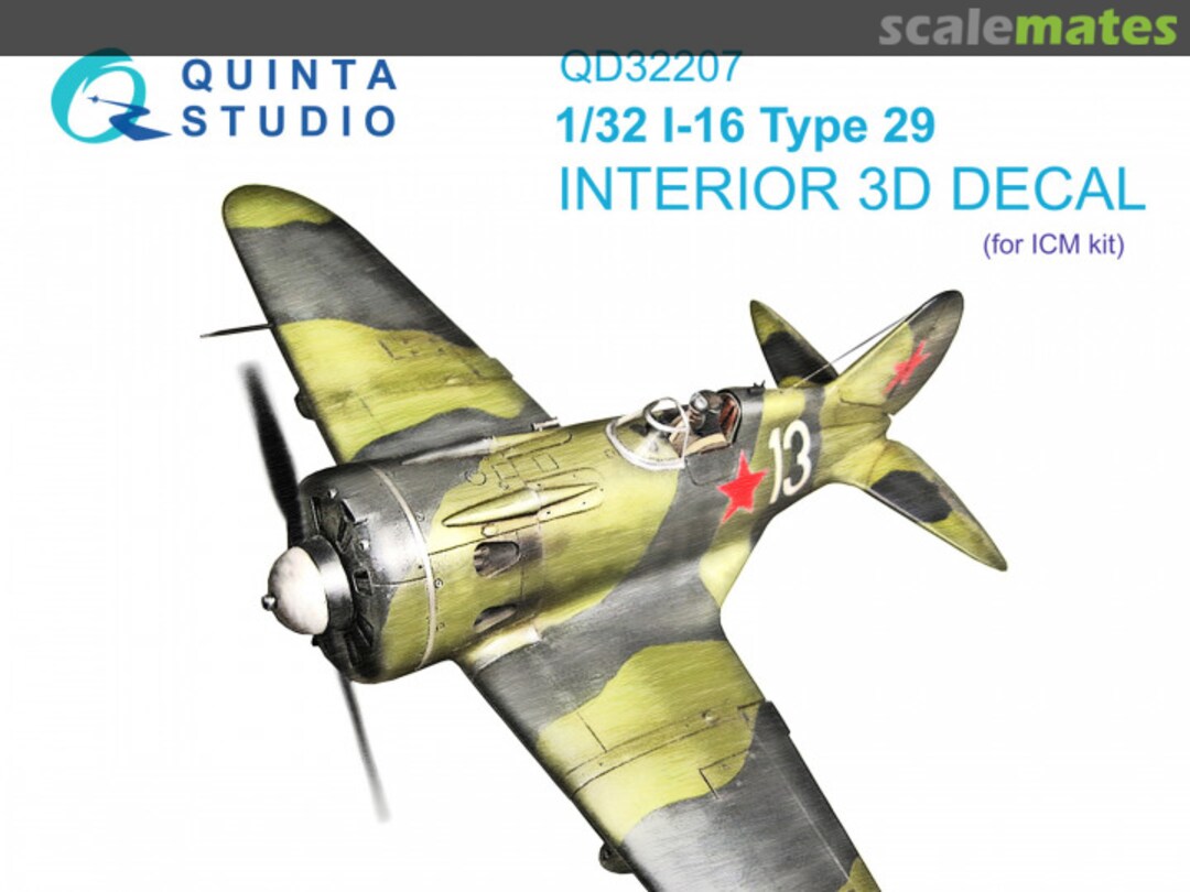 Boxart I-16 Type 29 interior 3D decals QD32207 Quinta Studio