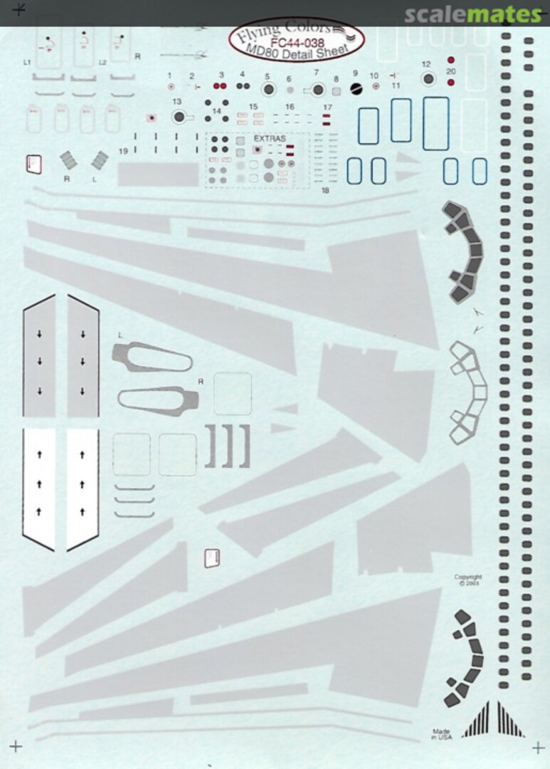 Boxart MD-80 Detail Sheet FC44-038 Flying Colors