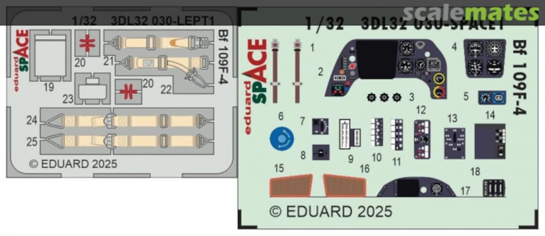 Boxart Bf 109F-4 interior 3D detail set 3DL32030 Eduard