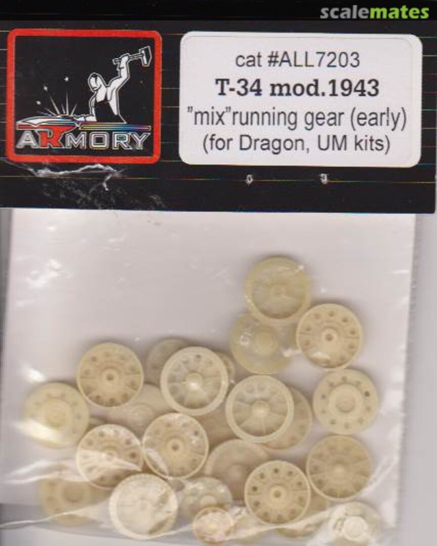 Boxart T-34 mod.1943 "mix" running gear (early) ALL7203 Armory