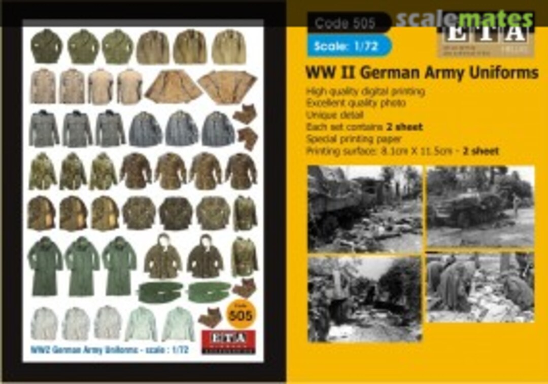 Boxart WW II German Army Uniforms 505 ETA Diorama Accessories