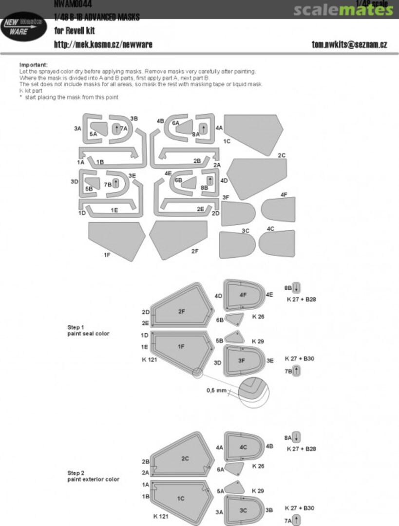 Boxart B-1B ADVANCED kabuki masks NWAM0044 New Ware