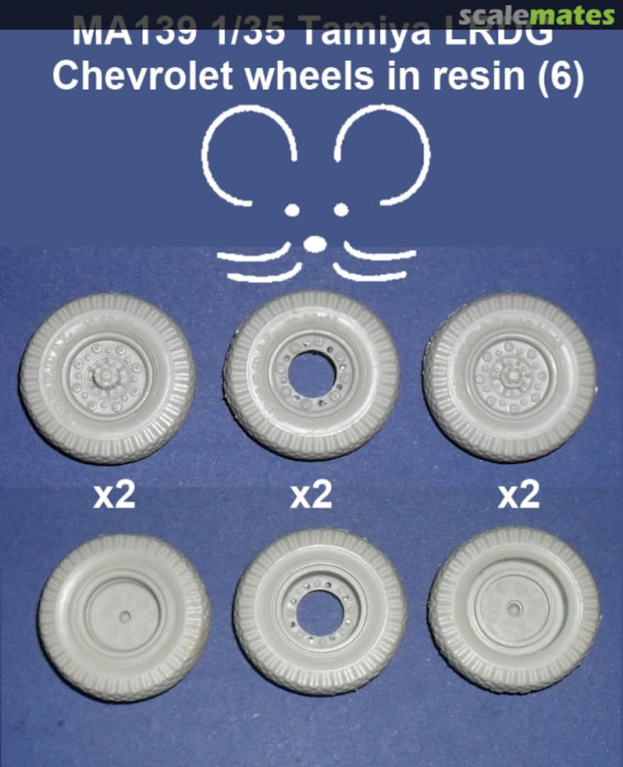 Boxart Resin replacement tyres for Tamiya LRDG 30cwt truck MA139 Mouse House Enterprises