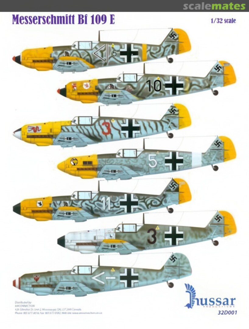 Boxart Messerschmitt Bf 109 E 32D001 Hussar Productions