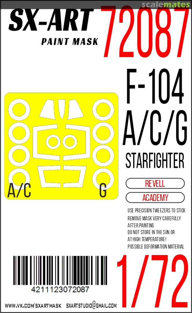 Boxart F-104 A/C/G masks 72087 SX-Art