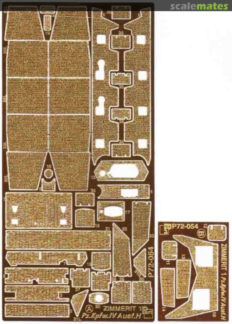 Boxart Zimmerit 1 Pz.Kpfw.IV Ausf.H P72-054 Part