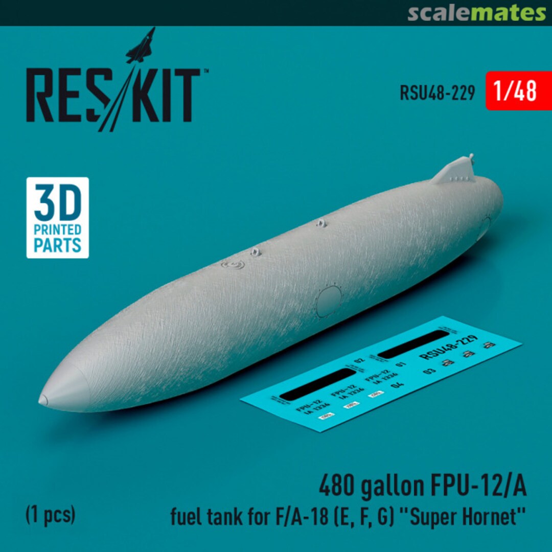 Boxart 480 gallon FPU-12/A fuel tank for F/A-18 (E, F, G) Super Hornet RSU48-0229 ResKit