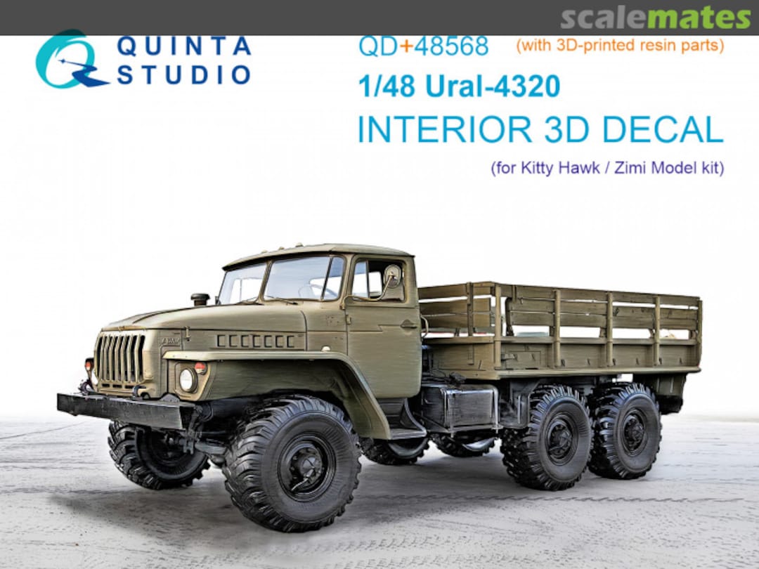 Boxart URAL 4320 interior 3D decals (with 3D-printed resin parts) QD+48568 Quinta Studio