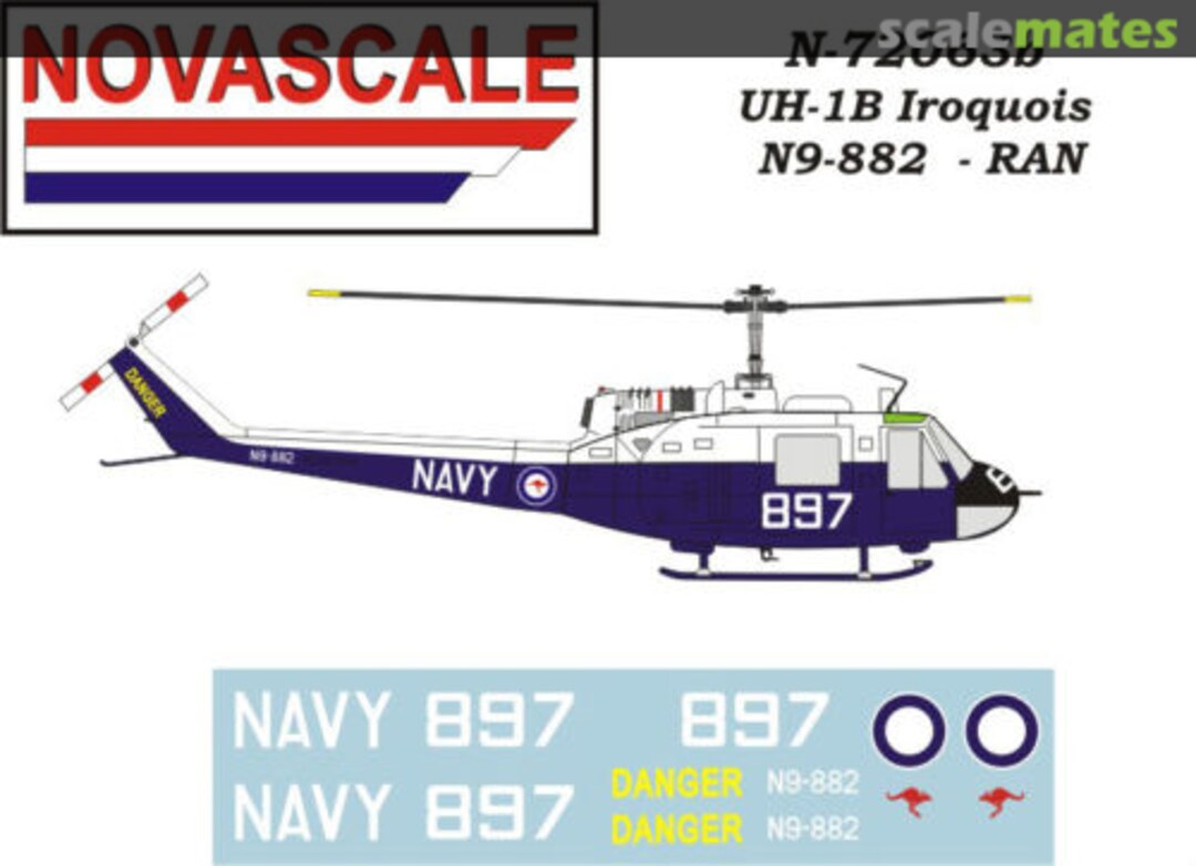 Boxart Bell UH-1B "Huey" (RAN) N-72063b Novascale