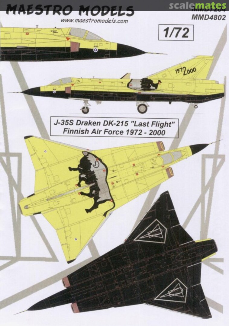 Boxart Saab J-35S Draken MMD7204 Maestro Models