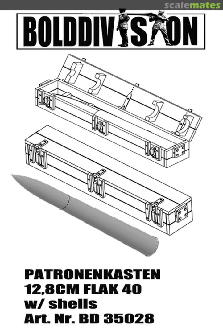 Boxart Patronenkasten 12,8cm Flak 40 with metal ammo shells 35028 Bolddivision