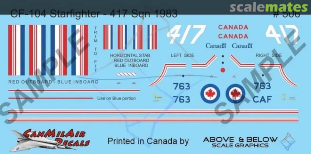 Boxart Canadair CF-104 Starfighter 506 Above & Below Graphics