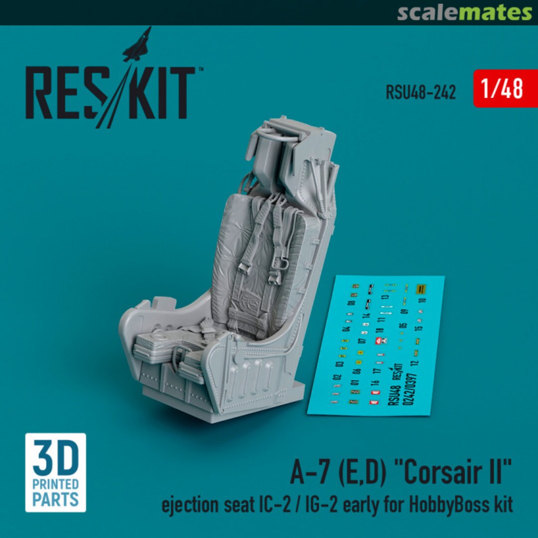 Boxart A-7 (E,D) Corsair II ejection seat IC-2 / IG-2 early for HobbyBoss kit (3D Printed) RSU48-0242 ResKit